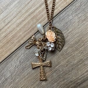 Gold Multiple Charm Necklace